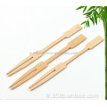 Forks de fruits en bambou en gros surface lisse avec logo